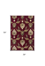 3' X 5' Red Area Rug - Homeroots - Flyclothing LLC