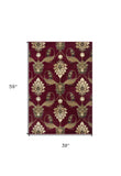 3' X 5' Red Area Rug - Homeroots