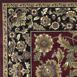 3' X 5' Red Black Machine Woven Floral Traditional Indoor Accent Rug - Homeroots