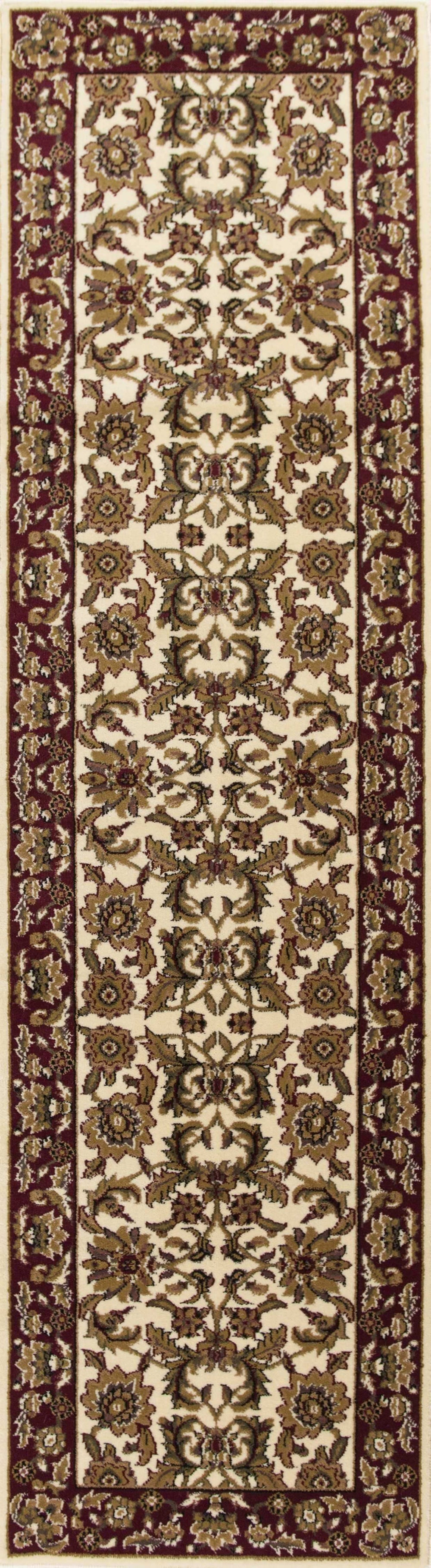 2' X 8' Ivory Or Red Traditional Bordered Runner Rug - Homeroots - Flyclothing LLC