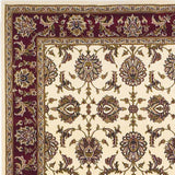 8' Red And Ivory Floral Medallion Runner Rug - Homeroots