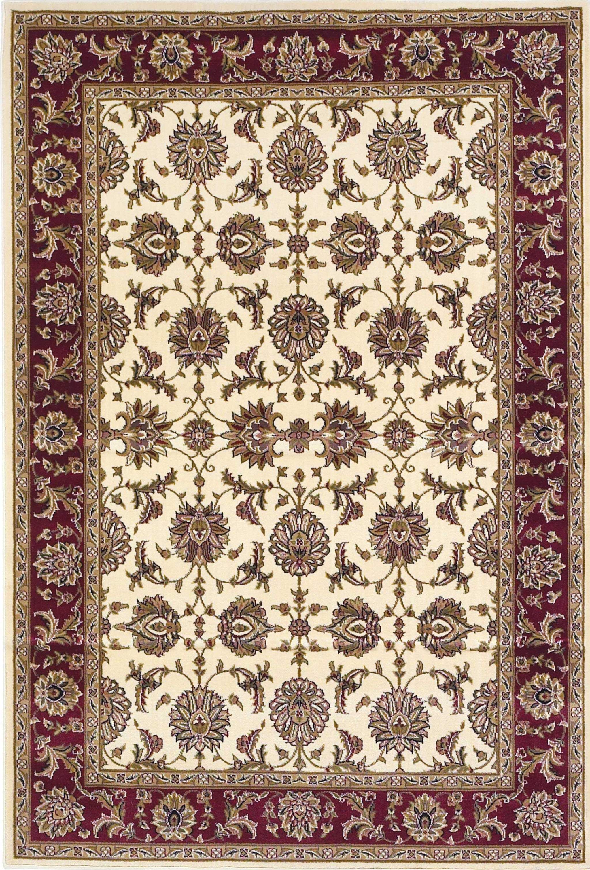 3' X 5' Ivory Red Machine Woven Floral Traditional Indoor Area Rug - Homeroots - Flyclothing LLC