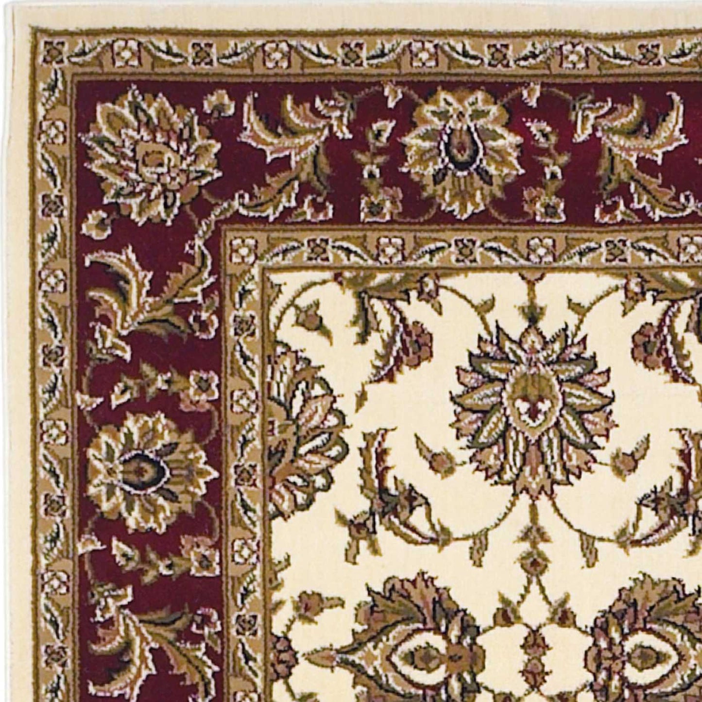 3' X 5' Ivory Red Machine Woven Floral Traditional Indoor Area Rug - Homeroots - Flyclothing LLC