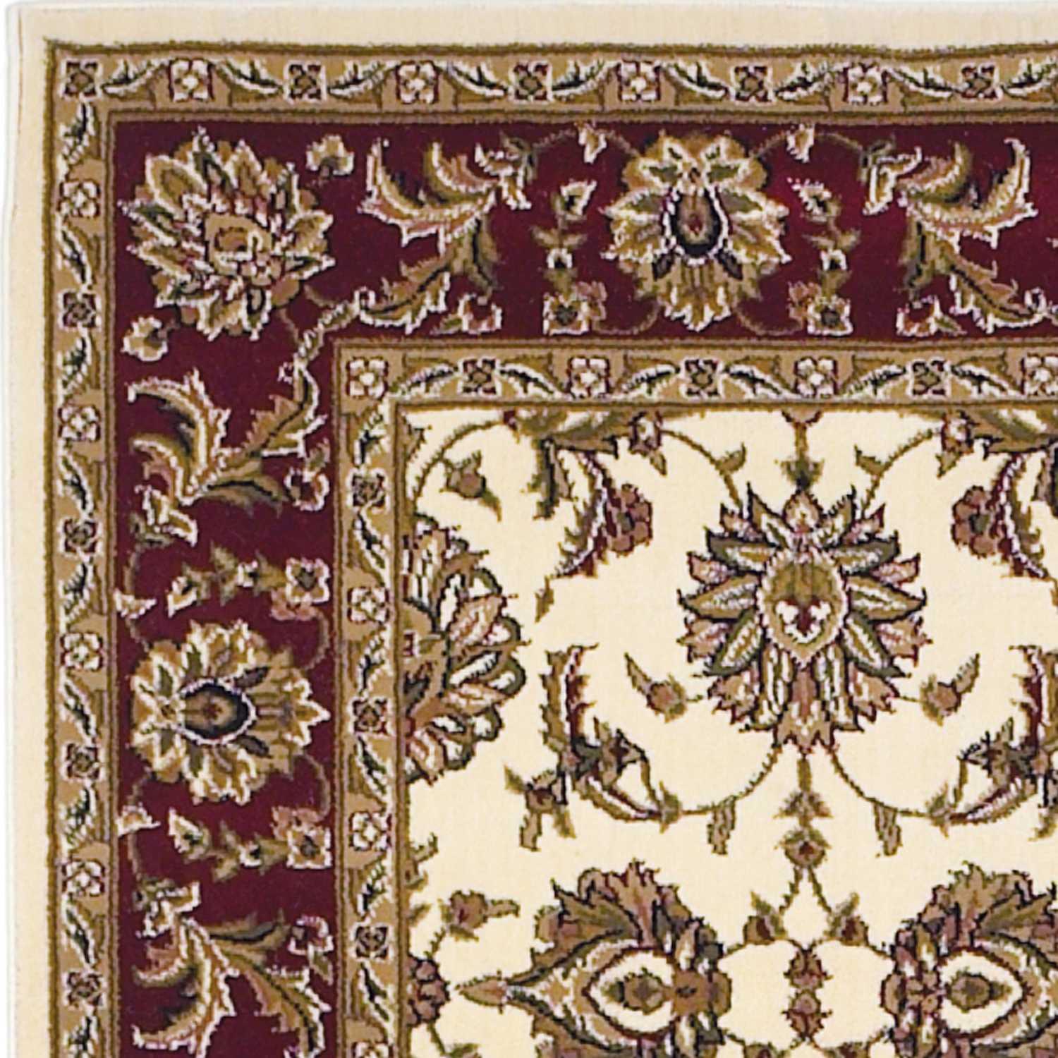 3' X 5' Ivory Red Machine Woven Floral Traditional Indoor Area Rug - Homeroots - Flyclothing LLC