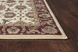 3' X 5' Ivory Red Machine Woven Floral Traditional Indoor Area Rug - Homeroots - Flyclothing LLC