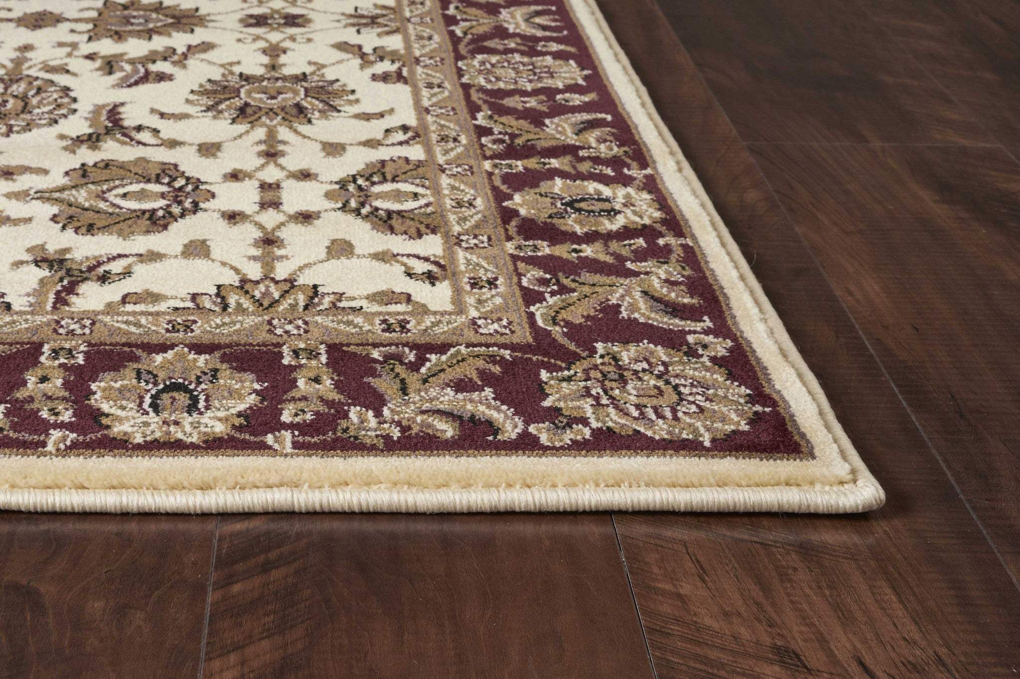 3' X 5' Ivory Red Machine Woven Floral Traditional Indoor Area Rug - Homeroots - Flyclothing LLC