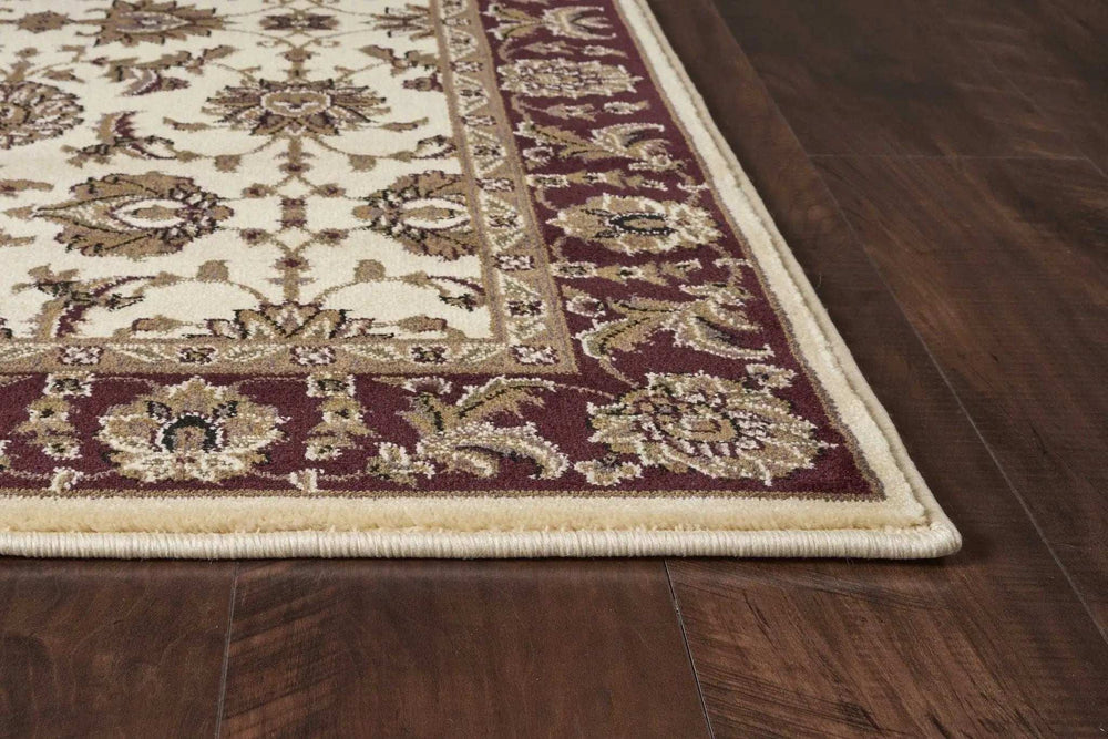 3' X 5' Ivory Red Machine Woven Floral Traditional Indoor Area Rug - Homeroots - Flyclothing LLC