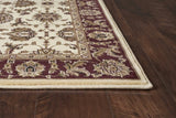 3' X 5' Ivory Red Machine Woven Floral Traditional Indoor Area Rug - Homeroots