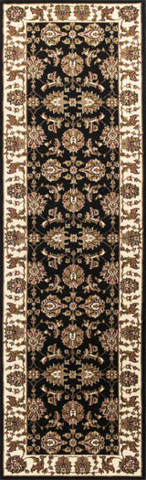 2' X 8' Black Or Ivory Traditional Bordered Rug - Homeroots - Flyclothing LLC
