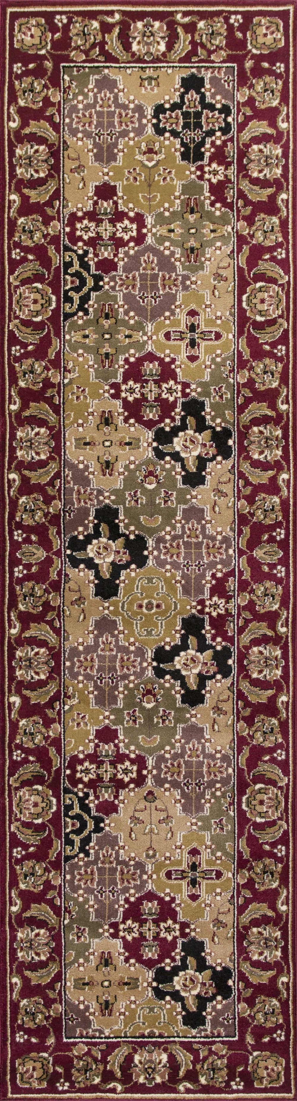 2' X 8' Red Panel Runner Rug - Homeroots - Flyclothing LLC
