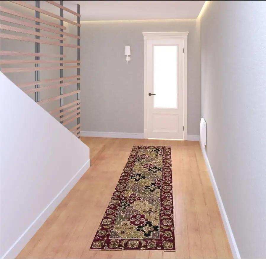 2' X 8' Red Panel Runner Rug - Homeroots - Flyclothing LLC