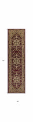 2' X 8' Red Or Beige Medallion Runner Rug