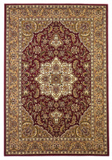 3' X 5' Red Beige Machine Woven Floral Medallion Indoor Area Rug - Homeroots - Flyclothing LLC