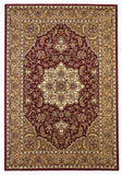 3' X 5' Red Beige Machine Woven Floral Medallion Indoor Area Rug - Homeroots
