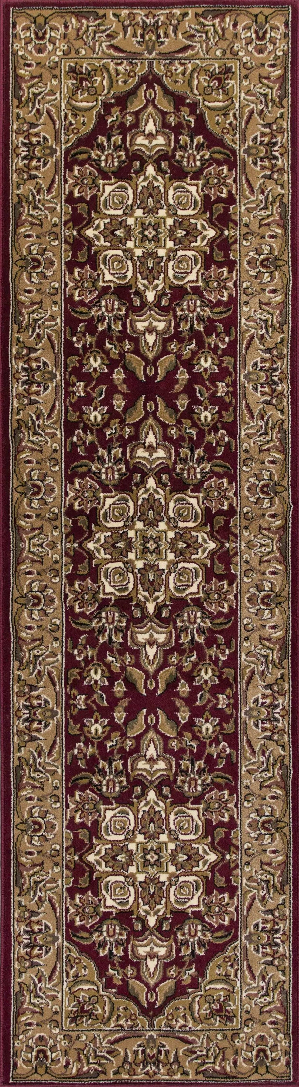 3' X 5' Red Beige Machine Woven Floral Medallion Indoor Area Rug - Homeroots - Flyclothing LLC