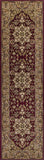 3' X 5' Red Beige Machine Woven Floral Medallion Indoor Area Rug - Homeroots