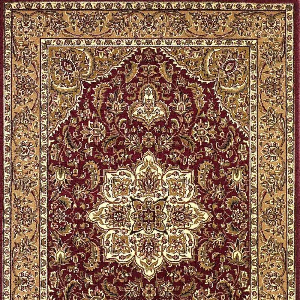 3' X 5' Red Beige Machine Woven Floral Medallion Indoor Area Rug - Homeroots - Flyclothing LLC