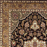 3' X 5' Black Beige Machine Woven Floral Medallion Indoor Area Rug - Homeroots - Flyclothing LLC