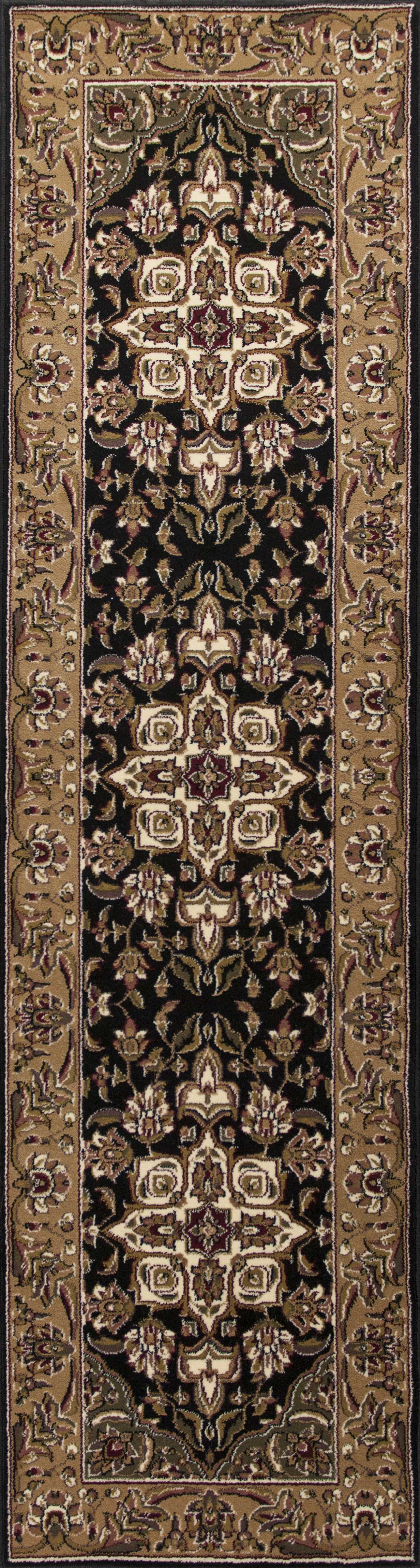 3' X 5' Black Beige Machine Woven Floral Medallion Indoor Area Rug - Homeroots - Flyclothing LLC