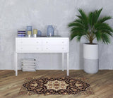 3' X 5' Black Beige Machine Woven Floral Medallion Indoor Area Rug - Homeroots