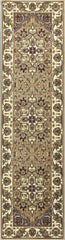 2' X 8' Beige Or Ivory Medallion Runner Rug