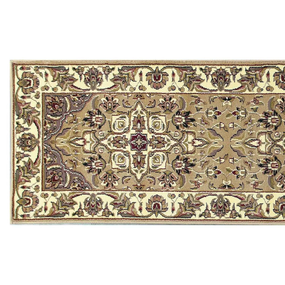 2' X 8' Beige Or Ivory Medallion Runner Rug - Homeroots - Flyclothing LLC