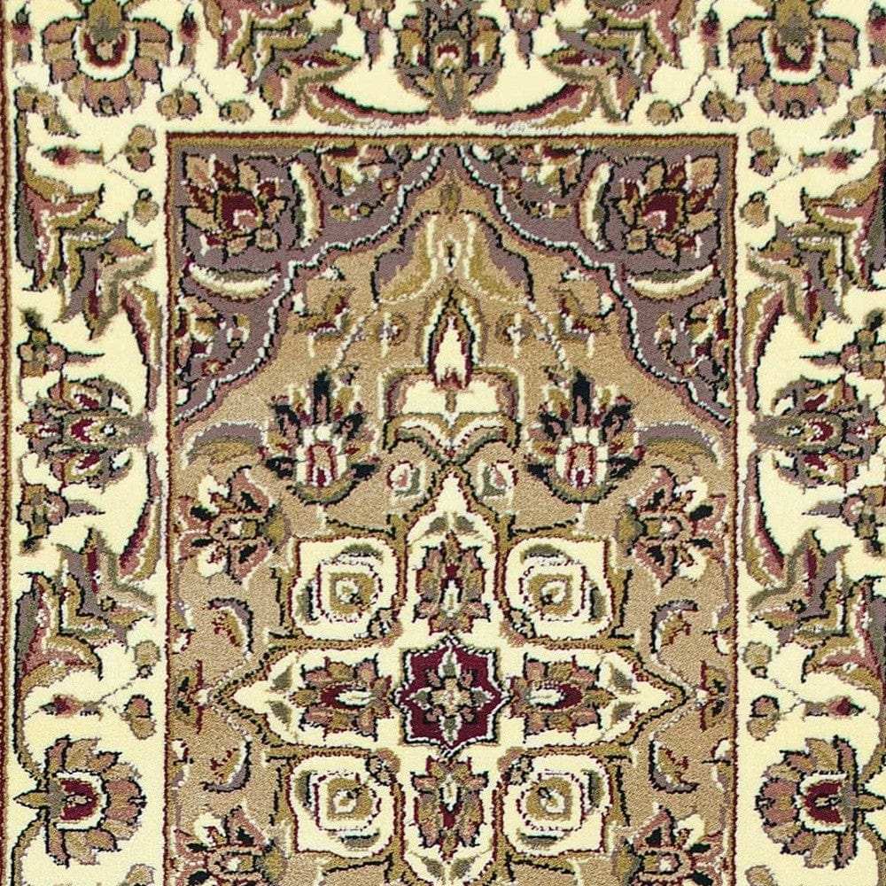 2' X 8' Beige Or Ivory Medallion Runner Rug - Homeroots - Flyclothing LLC