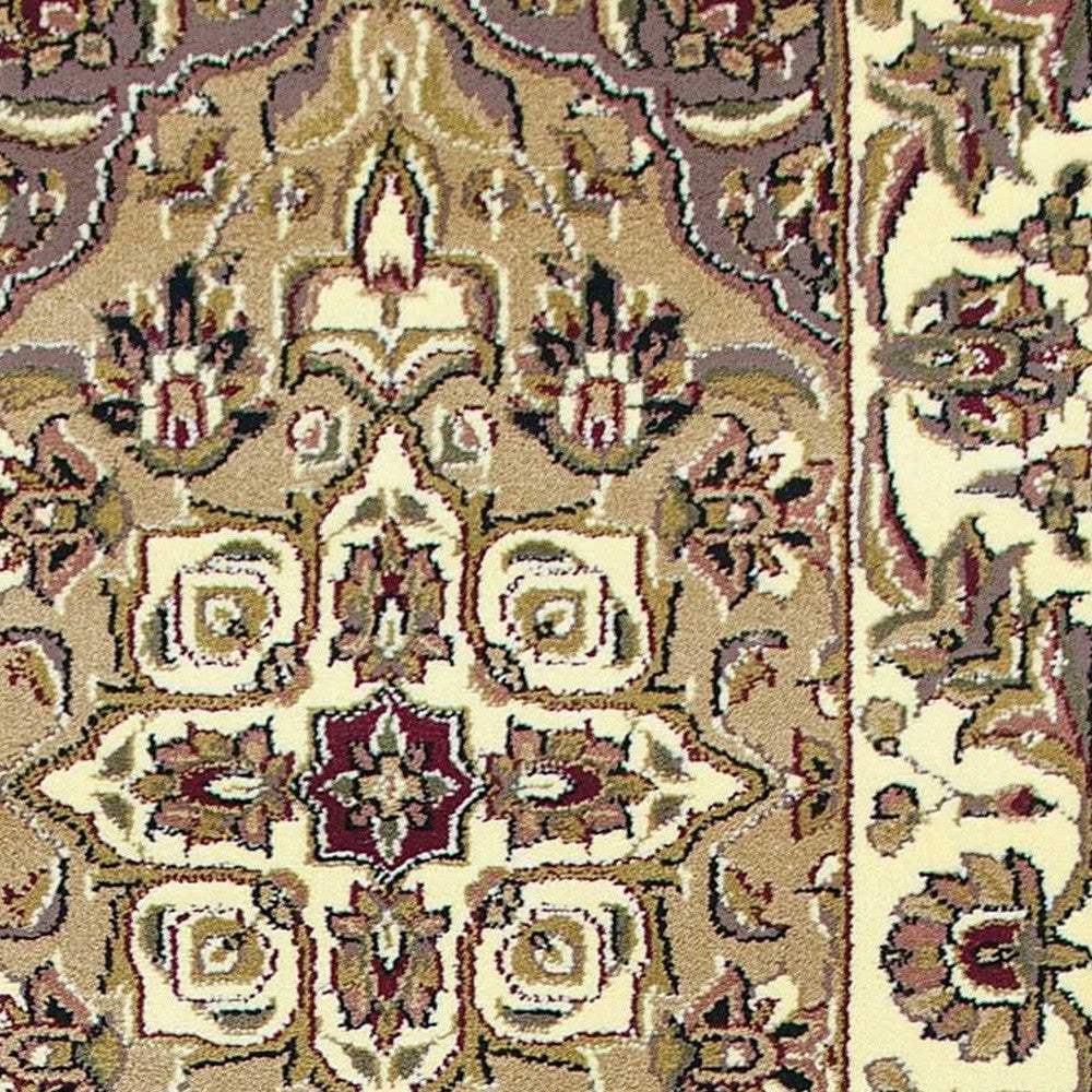 2' X 8' Beige Or Ivory Medallion Runner Rug - Homeroots - Flyclothing LLC