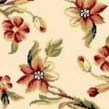 8' Ivory Green and Red Floral Vines Runner Rug - Homeroots - Flyclothing LLC
