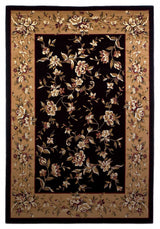 3' X 5' Black Beige Machine Woven Floral Vines Indoor Area Rug - Homeroots - Flyclothing LLC