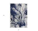 3' X 5' Blue Abstract Area Rug - Homeroots