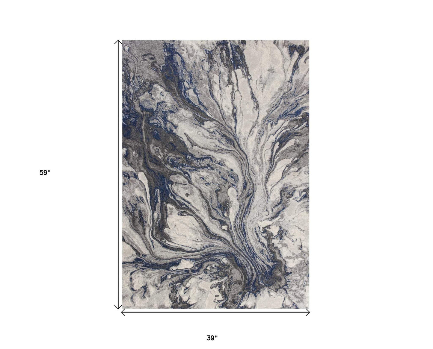 3' X 5' Gray Abstract Area Rug - Homeroots - Flyclothing LLC