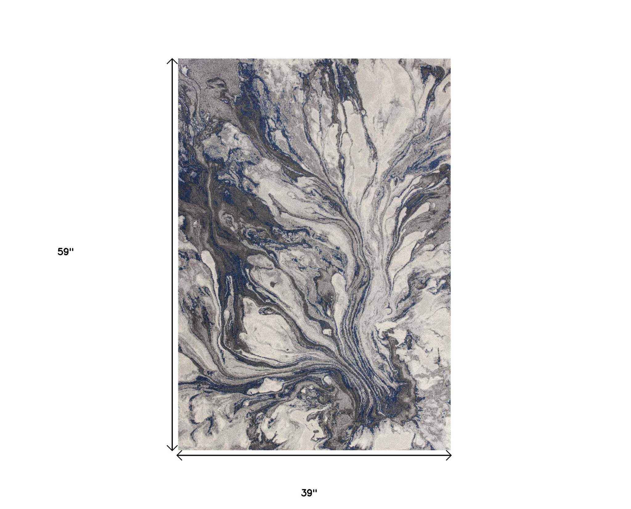 3' X 5' Gray Abstract Area Rug - Homeroots - Flyclothing LLC