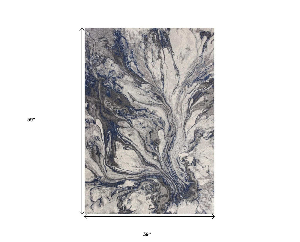 3' X 5' Gray Abstract Area Rug - Homeroots - Flyclothing LLC