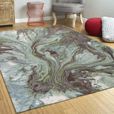 3' X 5' Blue Abstract Area Rug - Homeroots - Flyclothing LLC