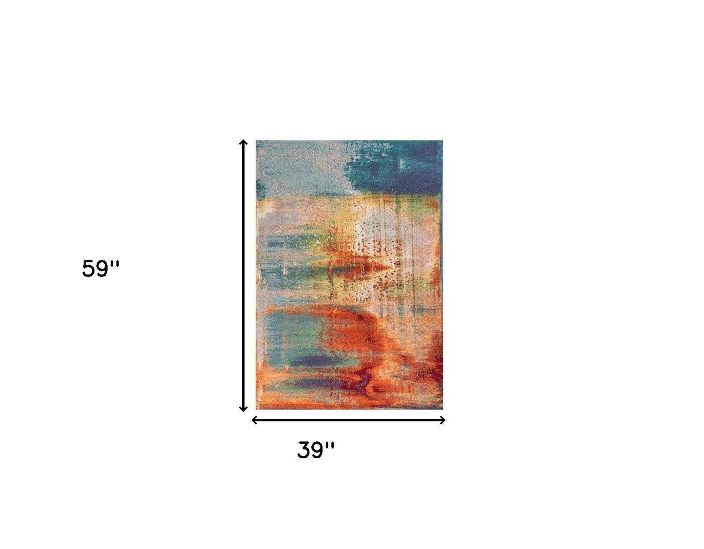 3' X 5' Multi Color Abstract Watercolor Area Rug - Homeroots - Flyclothing LLC