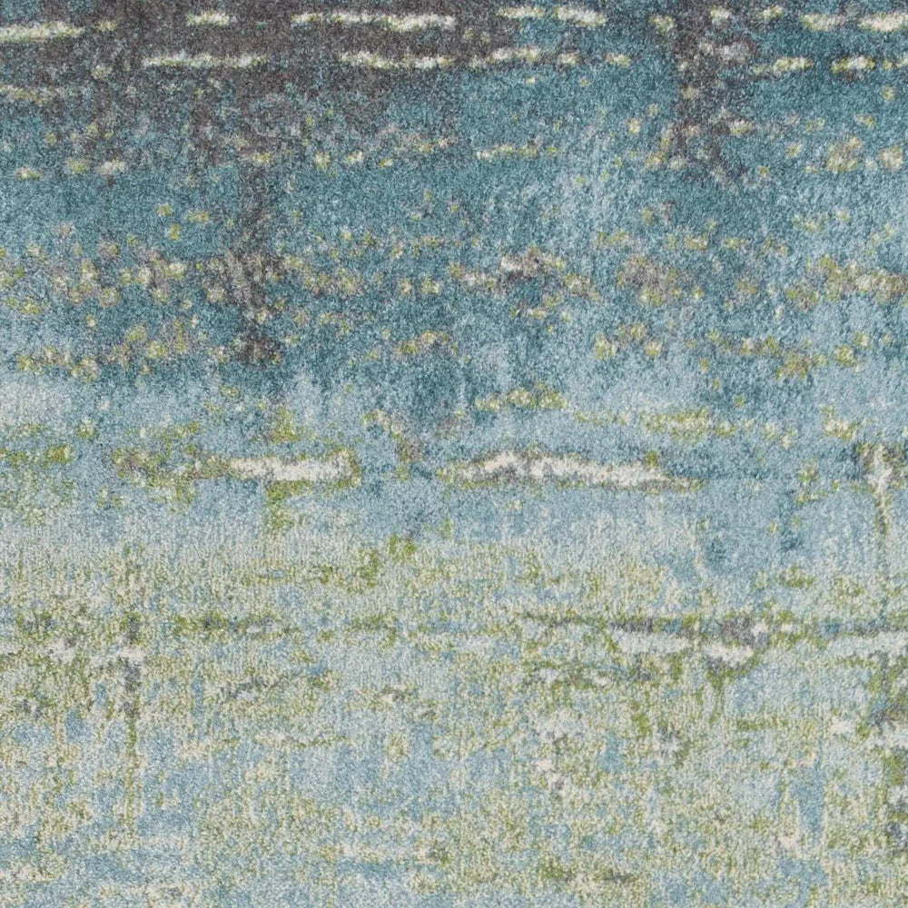 3' X 5' Blue and Green Abstract Brushstrokes Area Rug - Homeroots - Flyclothing LLC