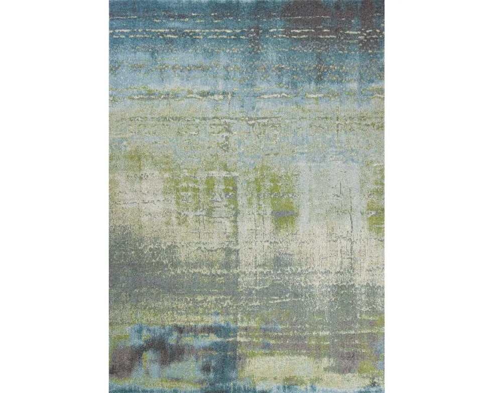 3' X 5' Blue and Green Abstract Brushstrokes Area Rug - Homeroots - Flyclothing LLC