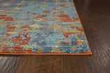 3' X 5' Blue Coral Machine Woven Abstract Triangular Strings Indoor Area Rug - Homeroots - Flyclothing LLC