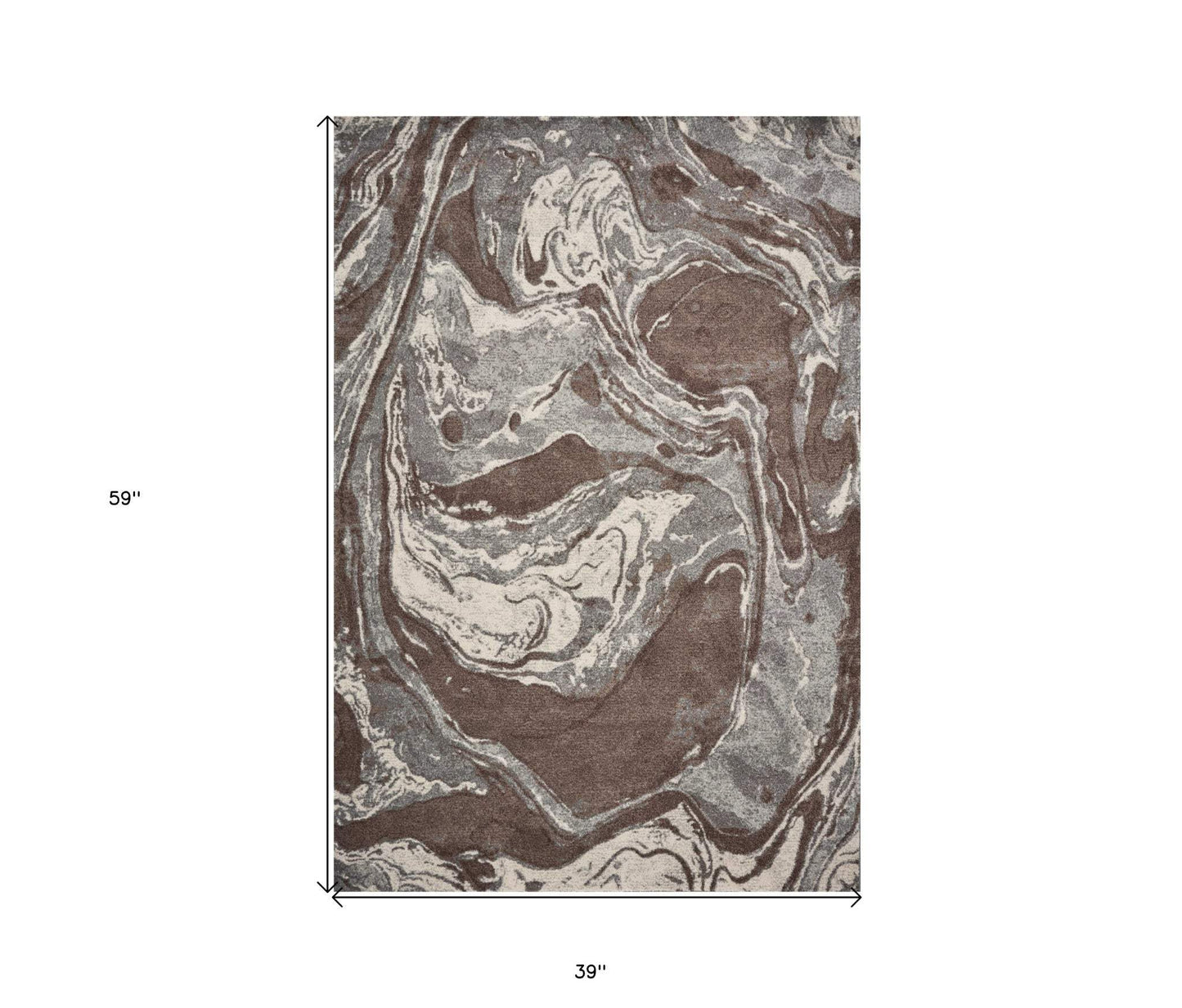 3' X 5' Brown Abstract Area Rug - Homeroots - Flyclothing LLC