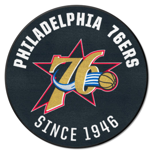 NBA Retro Philadelphia 76ers Roundel Rug - 27in. Diameter - Philadelphia 76ers
