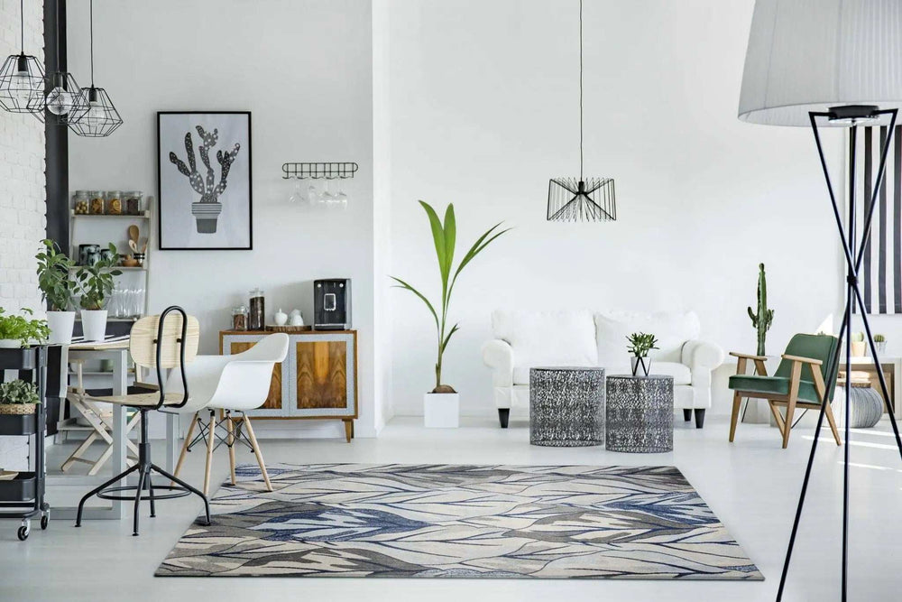 3' X 5' Grey And Navy Area Rug - Homeroots - Flyclothing LLC