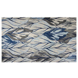 3' X 5' Grey And Navy Area Rug - Homeroots