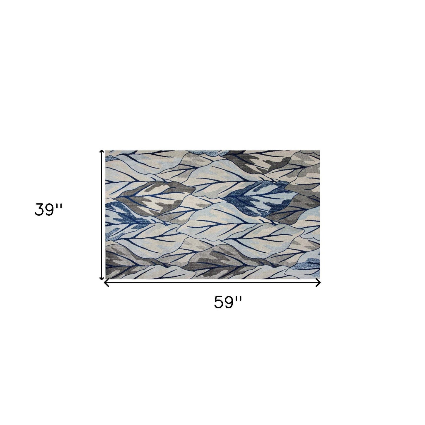 3' X 5' Grey And Navy Area Rug - Homeroots - Flyclothing LLC