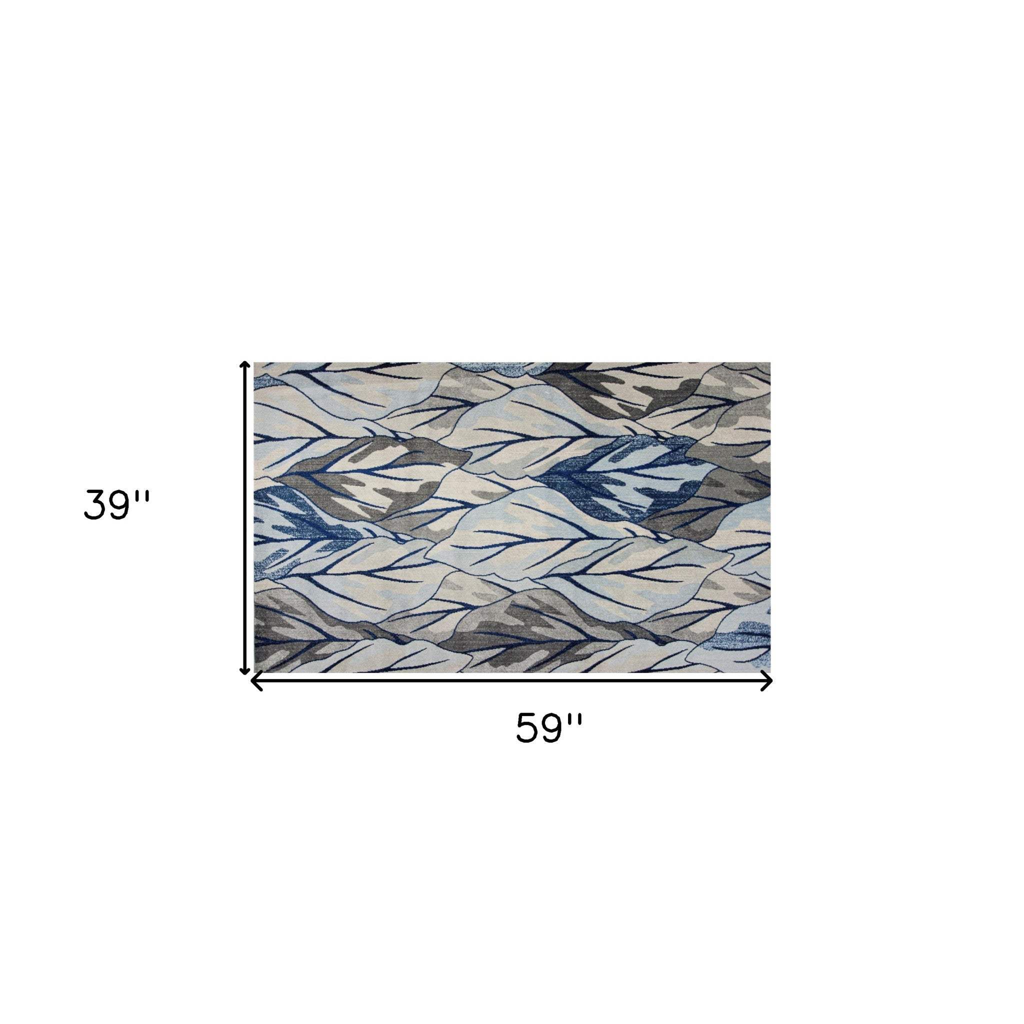 3' X 5' Grey And Navy Area Rug - Homeroots - Flyclothing LLC