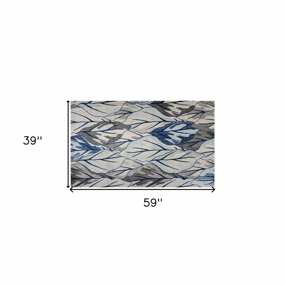 3' X 5' Grey And Navy Area Rug - Homeroots - Flyclothing LLC