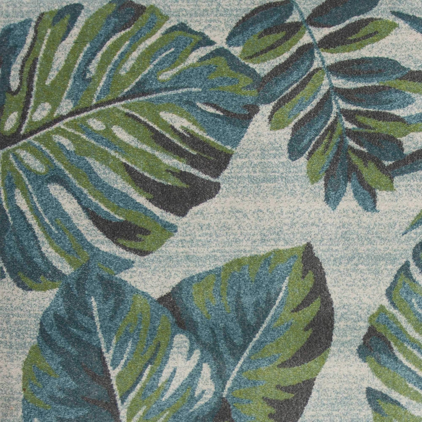 3' X 5' Teal and Ivory Tropical Floral Area Rug - Homeroots - Flyclothing LLC