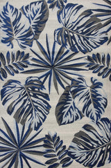 3' X 5' Blue and Gray Botanical Leaves Area Rug - Homeroots - Flyclothing LLC