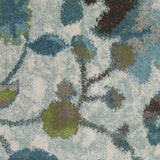 3' X 5' Teal Floral Vines Area Rug - Homeroots - Flyclothing LLC