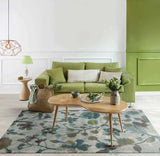 3' X 5' Teal Floral Vines Area Rug - Homeroots - Flyclothing LLC